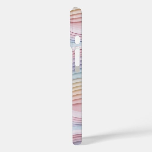 Pastel Rainbow Wavy Abstract Phone Case (Achterkant / Links)