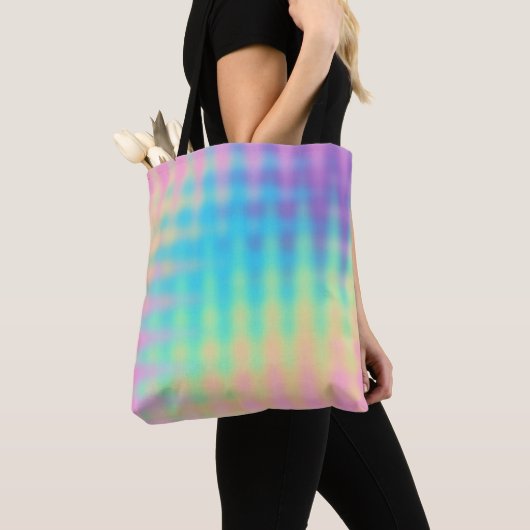 Pastel Rainbow Wavy Design Tote Bag (Dichtbij)