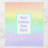 Pastel Rainbow Wedding Custom Wine Labels Wijn Etiket (Enkel label)