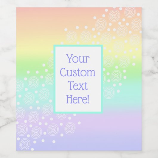 Pastel Rainbow Wedding Custom Wine Labels Wijn Etiket (Enkel label)