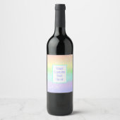 Pastel Rainbow Wedding Custom Wine Labels Wijn Etiket (Voorkant)
