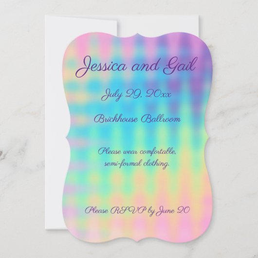 Pastel Rainbow Wedding Kaart (Voorkant)