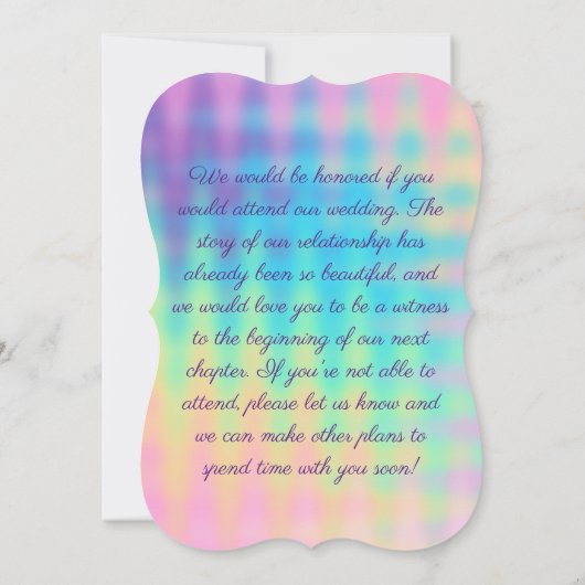 Pastel Rainbow Wedding Kaart (Achterkant)