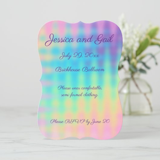 Pastel Rainbow Wedding Kaart (Staand voorkant)