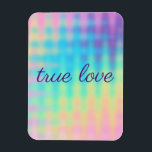 Pastel Rainbow Wedding Magnet Magneet<br><div class="desc">Echte liefde! Dit prachtige pastelregenboogontwerp zal je bruiloft extra speciaal maken. Kijk alsjeblieft eens naar de rest van het Collectie van het pastelregenbooghuwelijk van Kelsey Lovelle! Gecoördineerde producten om uw bruiloft eenvoudig en samenhangend te maken,  maar ook heel mooi!</div>