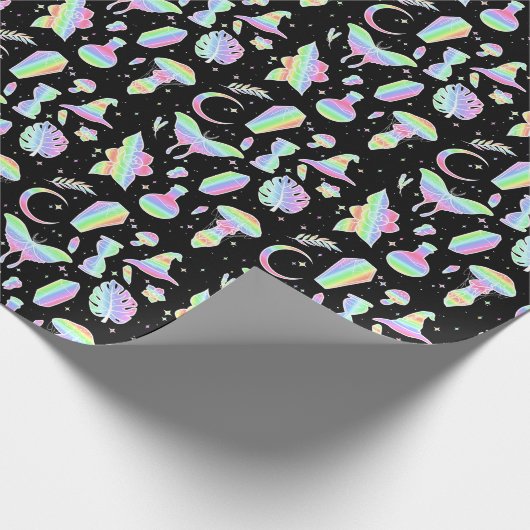 Pastel Rainbow Witchy Cadeaupapier (Hoek)