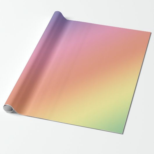 Pastel Rainbow Wrapping Paper Cadeaupapier (Uitgerold)