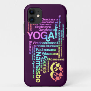 Pastel Rainbow Yoga Posities in Sanskrit Case-Mate iPhone Case
