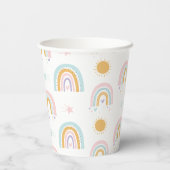 Pastel Rainbows en zonnen verjaardagsfeestje Papieren Bekers (Achterkant)
