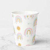 Pastel Rainbows en zonnen verjaardagsfeestje Papieren Bekers (Links)