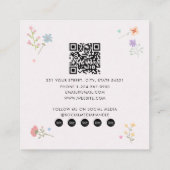 Pastel Rainbows Girly Wildflowers Babysitter Vierkante Visitekaartje (Achterkant)