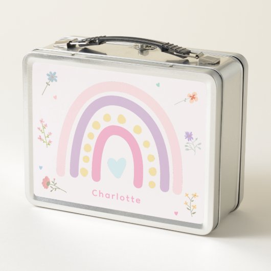 Pastel Rainbows Girly Wildflowers & Hearts (Achterkant)