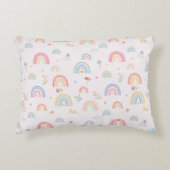Pastel Rainbows Girly Wildflowers & Hearts Accent Kussen (Voorkant)