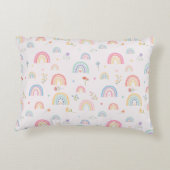 Pastel Rainbows Girly Wildflowers & Hearts Accent Kussen (Achterkant)