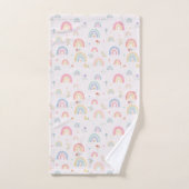 Pastel Rainbows Girly Wildflowers & Hearts Bad Handdoek (Handdoek)