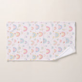 Pastel Rainbows Girly Wildflowers & Hearts Bad Handdoek (Handdoek)