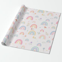 Pastel Rainbows Girly Wildflowers & Hearts