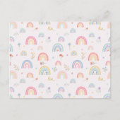 Pastel Rainbows Girly Wildflowers & Hearts Feestdagenkaart (Voorkant)
