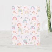 Pastel Rainbows Girly Wildflowers & Hearts Kaart (Achterkant)