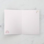 Pastel Rainbows Girly Wildflowers & Hearts Kaart (Binnen)