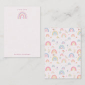 Pastel Rainbows Girly Wildflowers & Hearts Notitiekaartje (Voorkant / Achterkant)