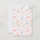 Pastel Rainbows Girly Wildflowers & Hearts Notitiekaartje (Achterkant)