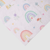 Pastel Rainbows Girly Wildflowers & Hearts Tissuepapier (Detail)