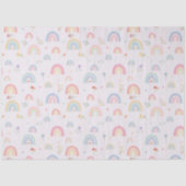 Pastel Rainbows Girly Wildflowers & Hearts Tissuepapier (Voorkant)