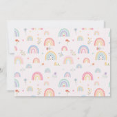 Pastel Rainbows Girly Wildflowers Verjaardagsfoto Bedankkaart (Achterkant)