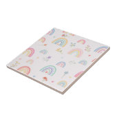 Pastel Rainbows Wildflowers Hearts Girly Nursery Tegeltje (Zijkant)