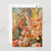 Pastel Ranunculus, Freesia and Dahlia Bouquets Briefkaart (Voorkant / Achterkant)