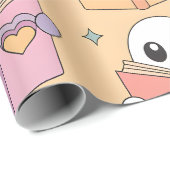 Pastel Reading Retro Ghosts Kawaii Boekenliefhebbe Cadeaupapier (Rol Hoek)