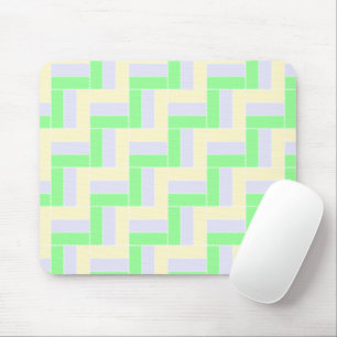 Pastel Rechthoeken Patroon Witte Gestippelde Lijne Muismat