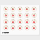 Pastel Red Cocoa Mok Vrolijk Kerstfeest Ronde Sticker (Vel)