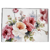 Pastel Red & Cream Rozen Gift Bag Groot Cadeauzakje (Achterkant)