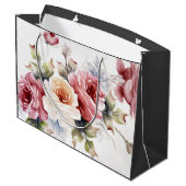 Pastel Red & Cream Rozen Gift Bag Groot Cadeauzakje (Achterkant Gekanteld)
