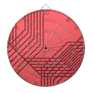 Pastel Red, eenvoudig, modern, geometrisch ontwerp Dartbord
