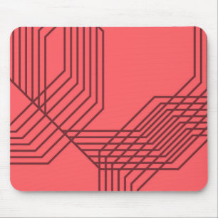 Pastel Red, eenvoudig, modern, geometrisch ontwerp Muismat