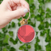 Pastel Red, eenvoudig, modern, geometrisch ontwerp Sleutelhanger (Hand)
