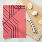 Pastel Red, eenvoudig, modern, geometrisch ontwerp Theedoek (Quarter Fold)