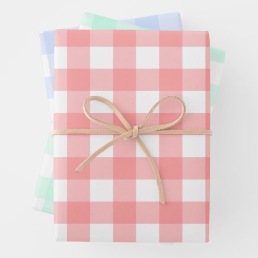 Pastel Red, Green & Blue Easter Pattern Inpakpapier Vel (In situ)