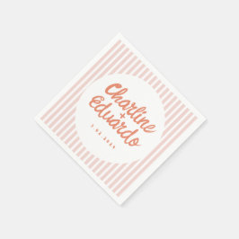 Pastel Red Handwriting Retro Wedding Napkins Servet