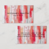 Pastel Red op hout #2 Visitekaartje (Voorkant / Achterkant)