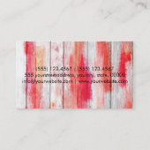 Pastel Red op hout #2 Visitekaartje (Achterkant)