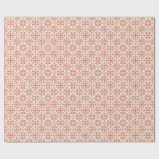 Pastel Red, Pink, and Green Holiday Wrapping Paper Cadeaupapier (Vlak)