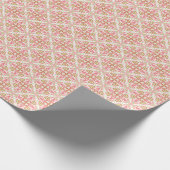 Pastel Red, Pink, and Green Holiday Wrapping Paper Cadeaupapier (Hoek)