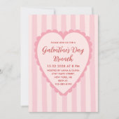 Pastel Red Pink Hand Drawn Galentine's Day Brunch Kaart (Voorkant)