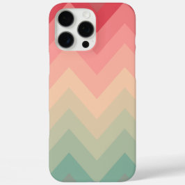 Pastel Red Pink Turquoise Ombre Chevron Pattern iPhone 16 Pro Max Hoesje