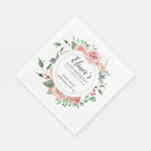 Pastel Red Rose Floral 60th Verjaardag Dank u Servet (Hoek)