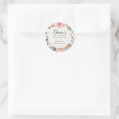 Pastel Red Rose Floral 80e verjaardag dank u Ronde Sticker (Tas)